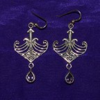 Celtic Maori Amethyst Silver Earrings 
